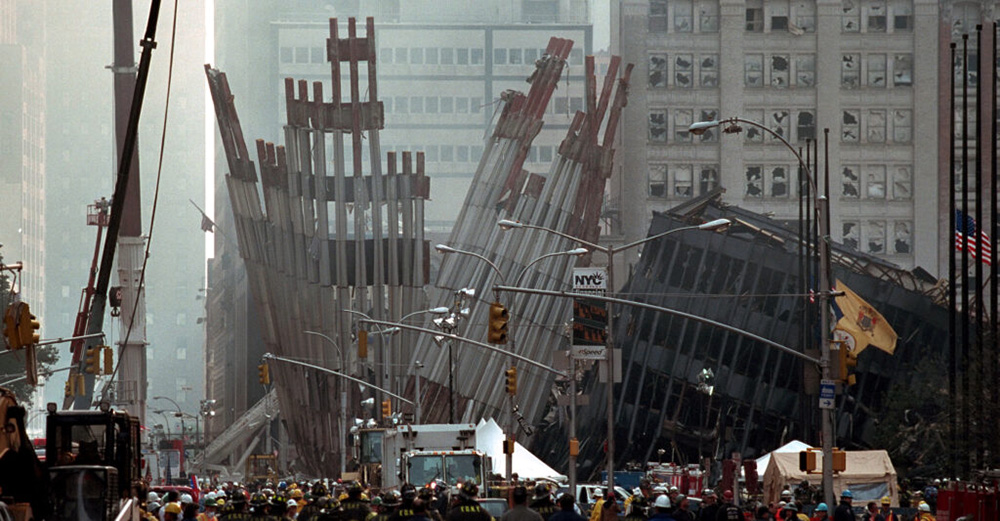 The remains of New York’s World Trade Center.